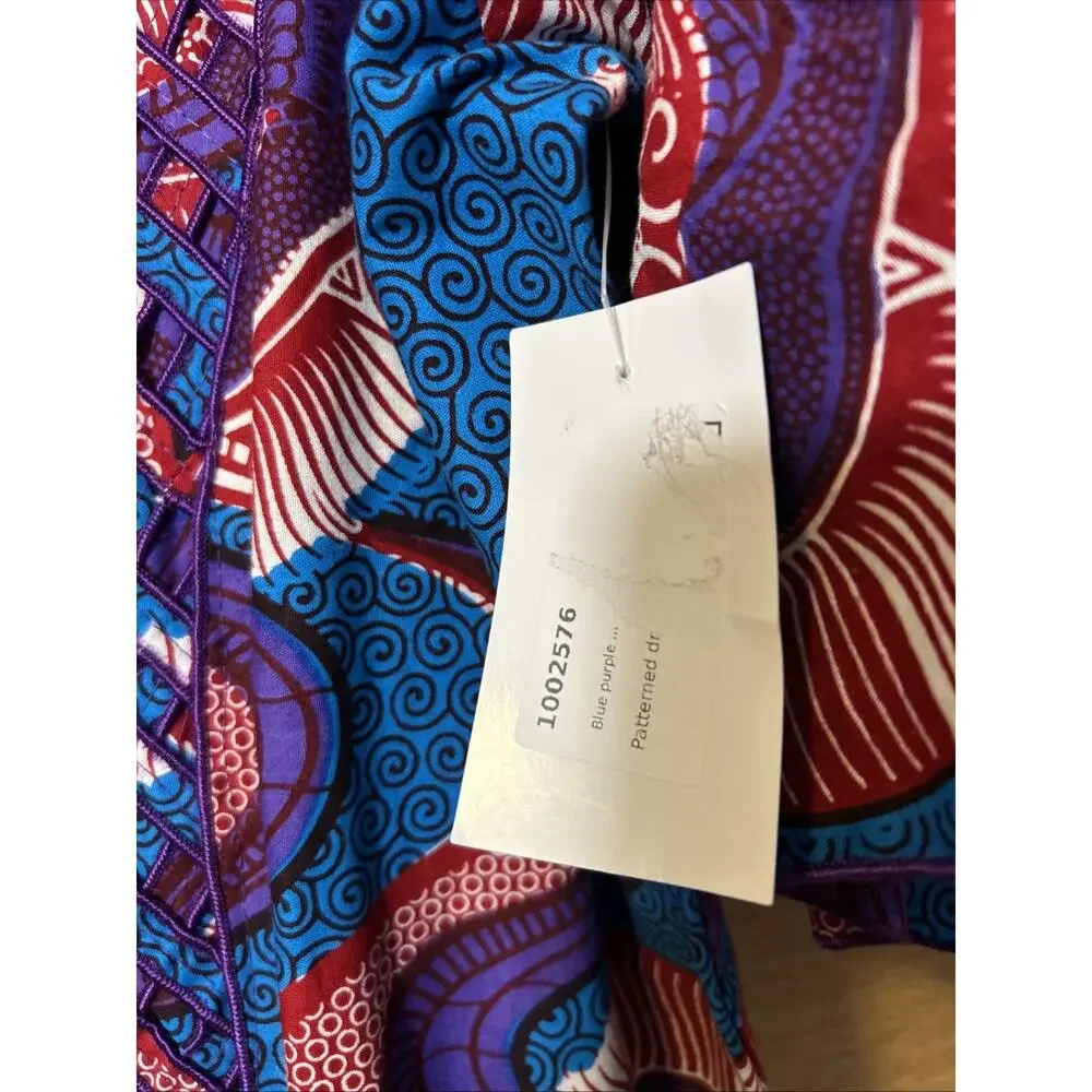NEW Ankara Dashiki pattern Print Women's sz XL Maxi Dress Boho Handmade In USA - Picture 4 of 13